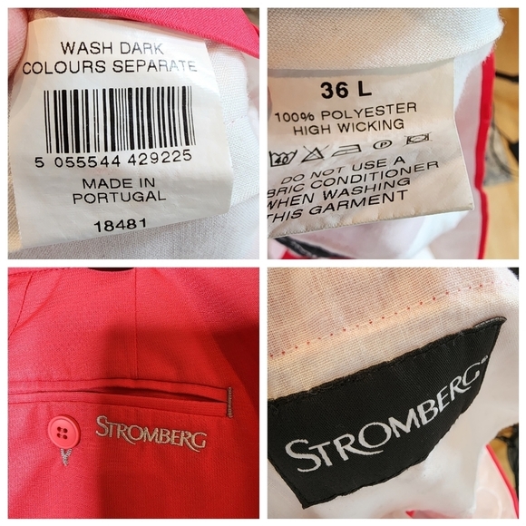 Stromberg Hot Pink High Wicking Golf Pants. Men's size 36×33. - Picture 2 of 15